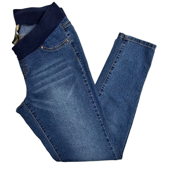 Hybrid & company Denim - Hybrid & Company | Medium Wash Distressed Fade Maternity Jeans | Size M